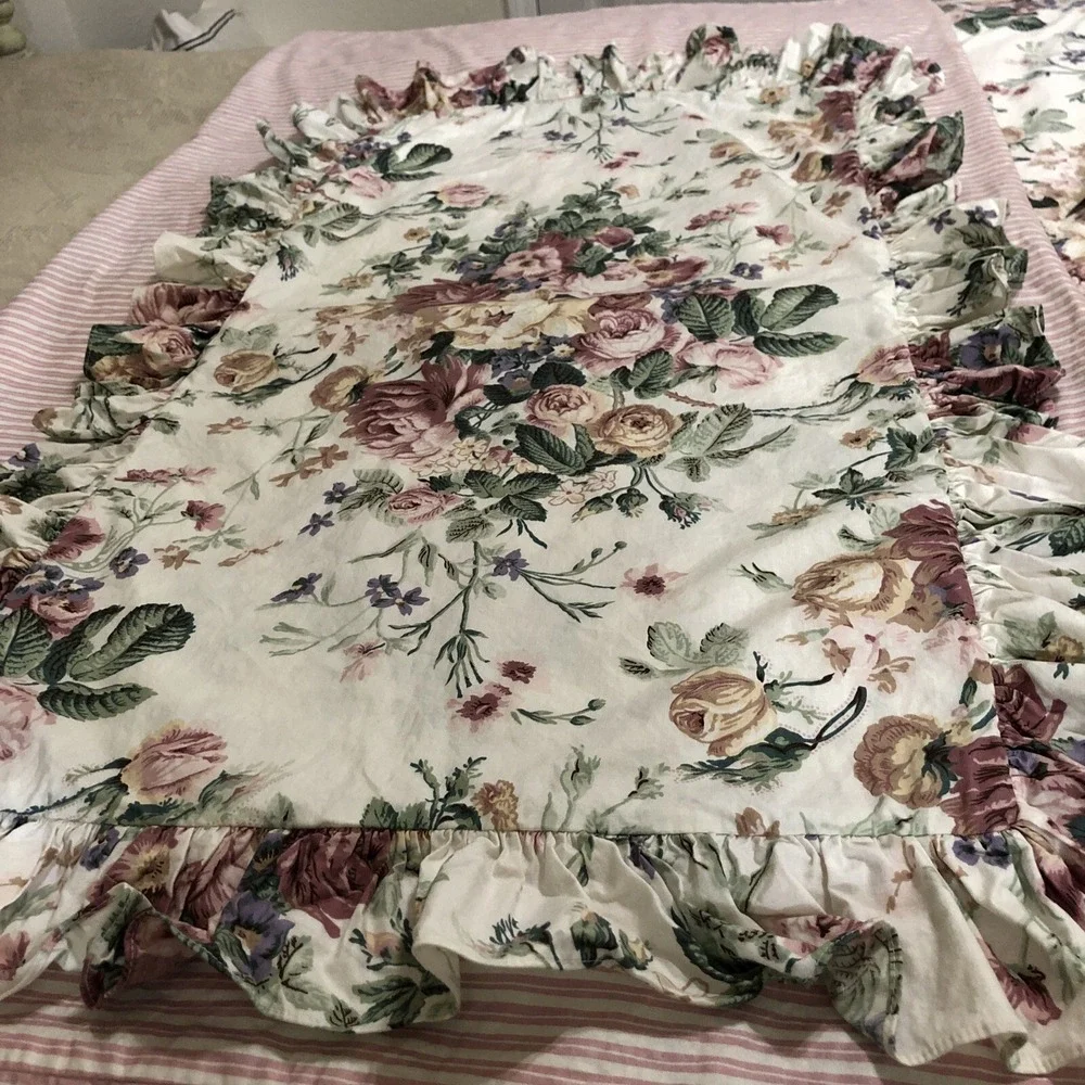 VTG Floral Custom Made Duvet Cover 1 Sham French Country Cottage 82
